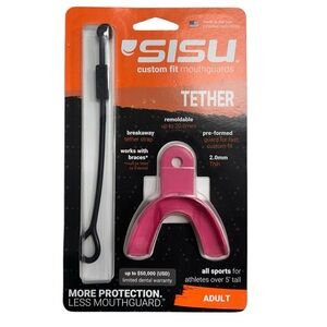SISU Adult Pink Tether Custom Fit Mouthguard